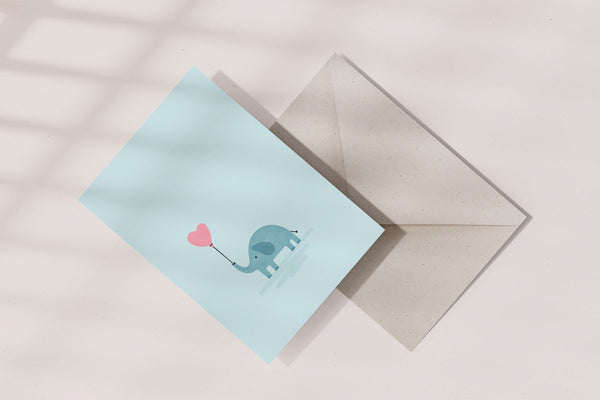 kartka okolicznościowa - słoń, Eokke, kartka ozdobna, sklep papierniczy, dizajnerskie artykuły biurowe