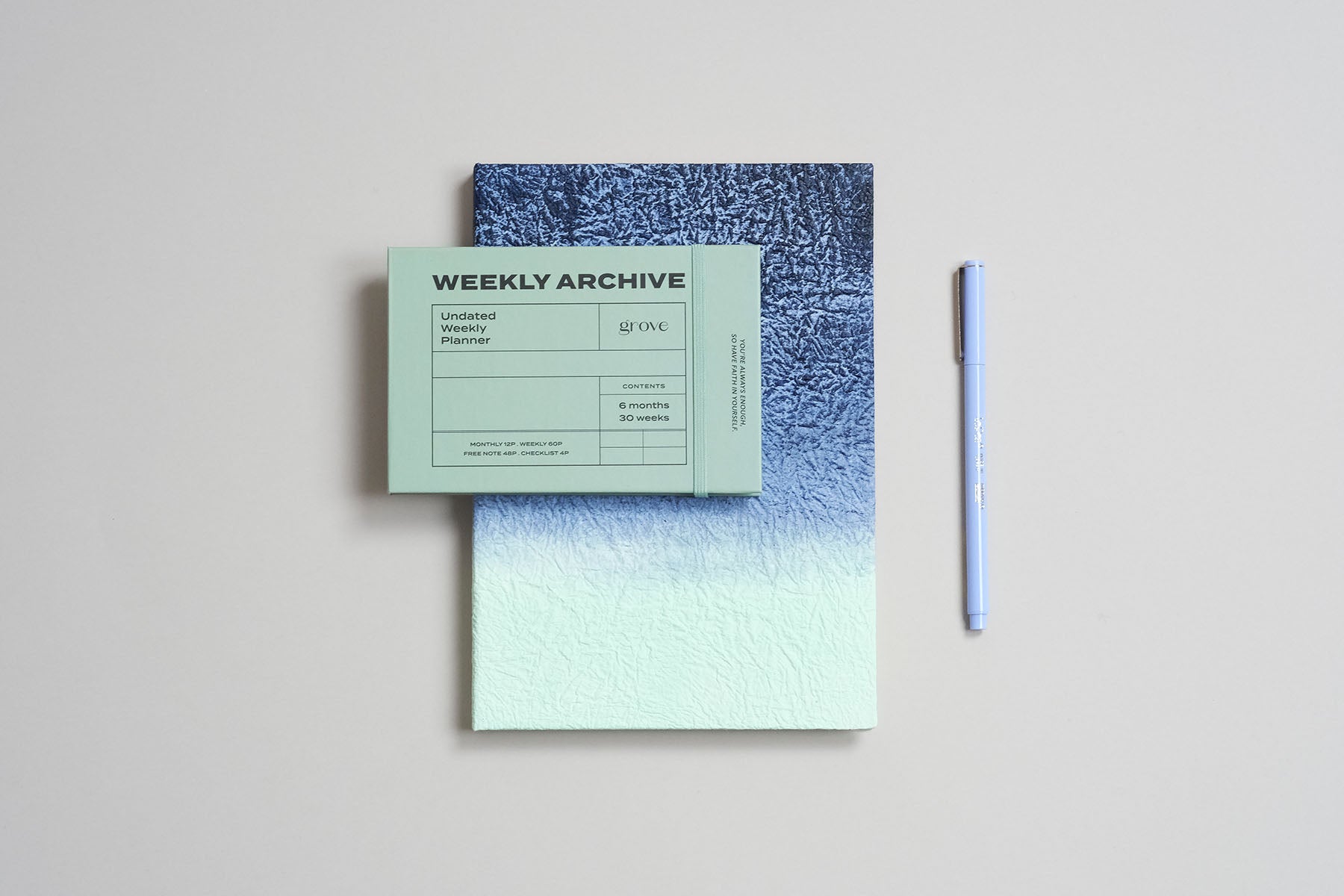 Tygodniowy planner niedatowany na 6 miesięcy, ICONIC, papierniczy design