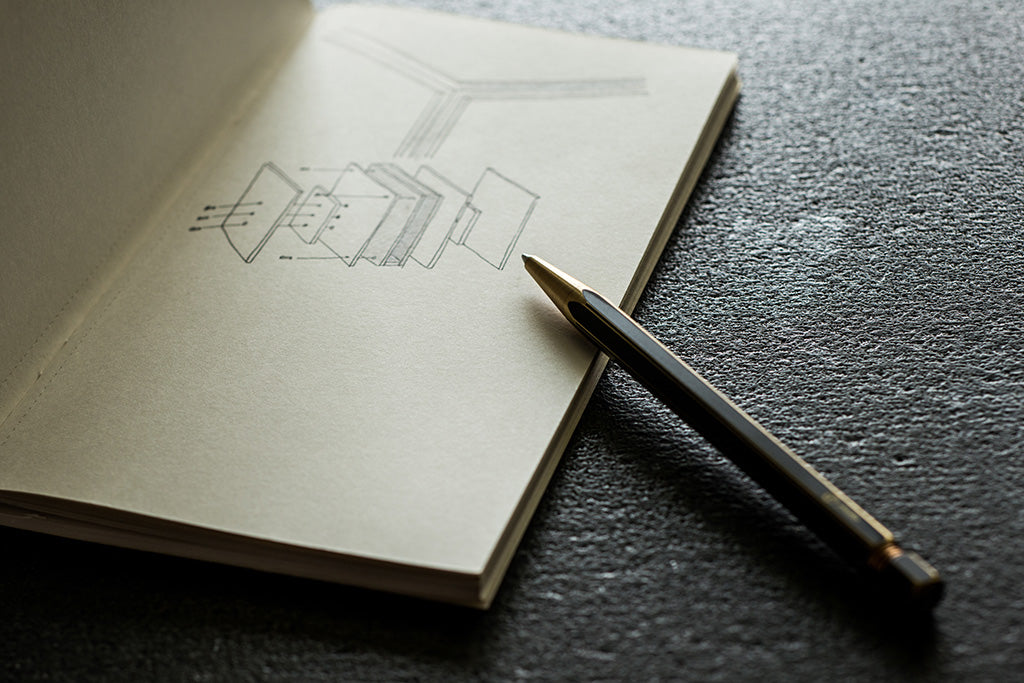 Mosiężny długopis - czarny, ystudio, design sklep papierniczy, domowe biuro