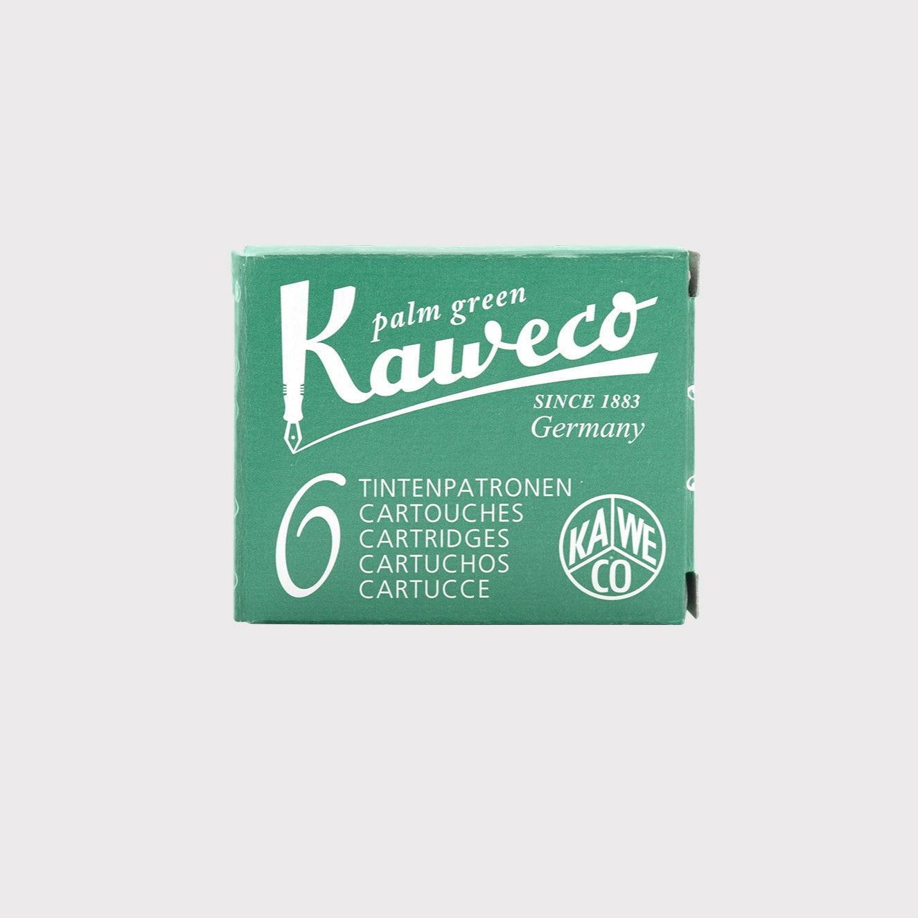 Naboje do pióra palm green, Kaweco, design artykuły biurowe, domowe biuro
