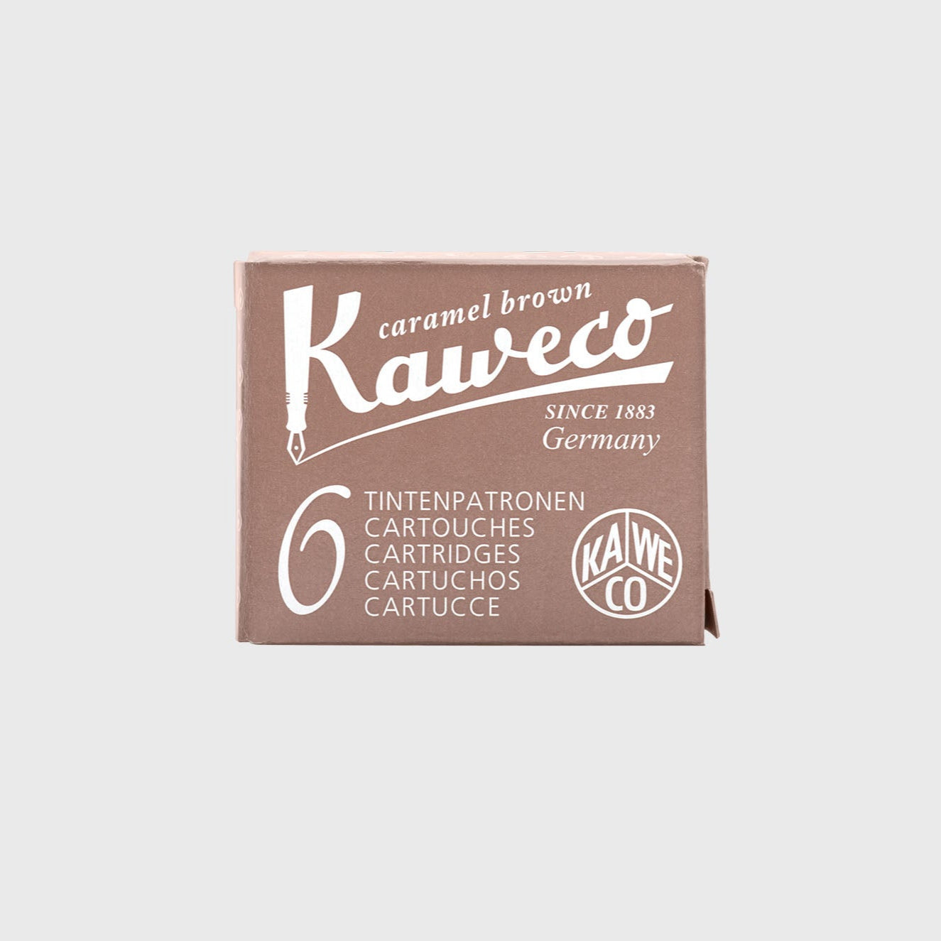 Naboje do pióra caramel brown, Kaweco, design artykuły biurowe, domowe biuro