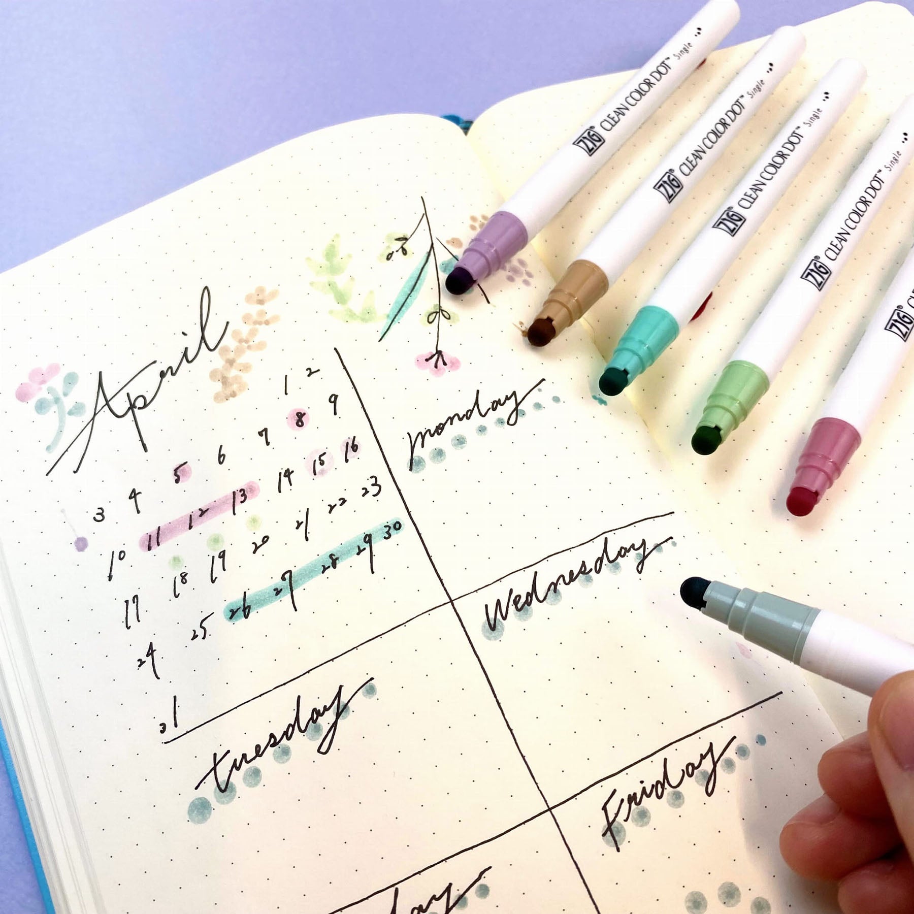 Zestaw Kuretake Clean Color Dot – Mild Smoky, Kuretake, papierniczy design
