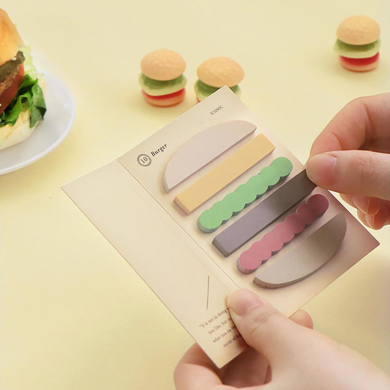 Zakładki samoprzylepne – burger, Iconic, papierniczy design