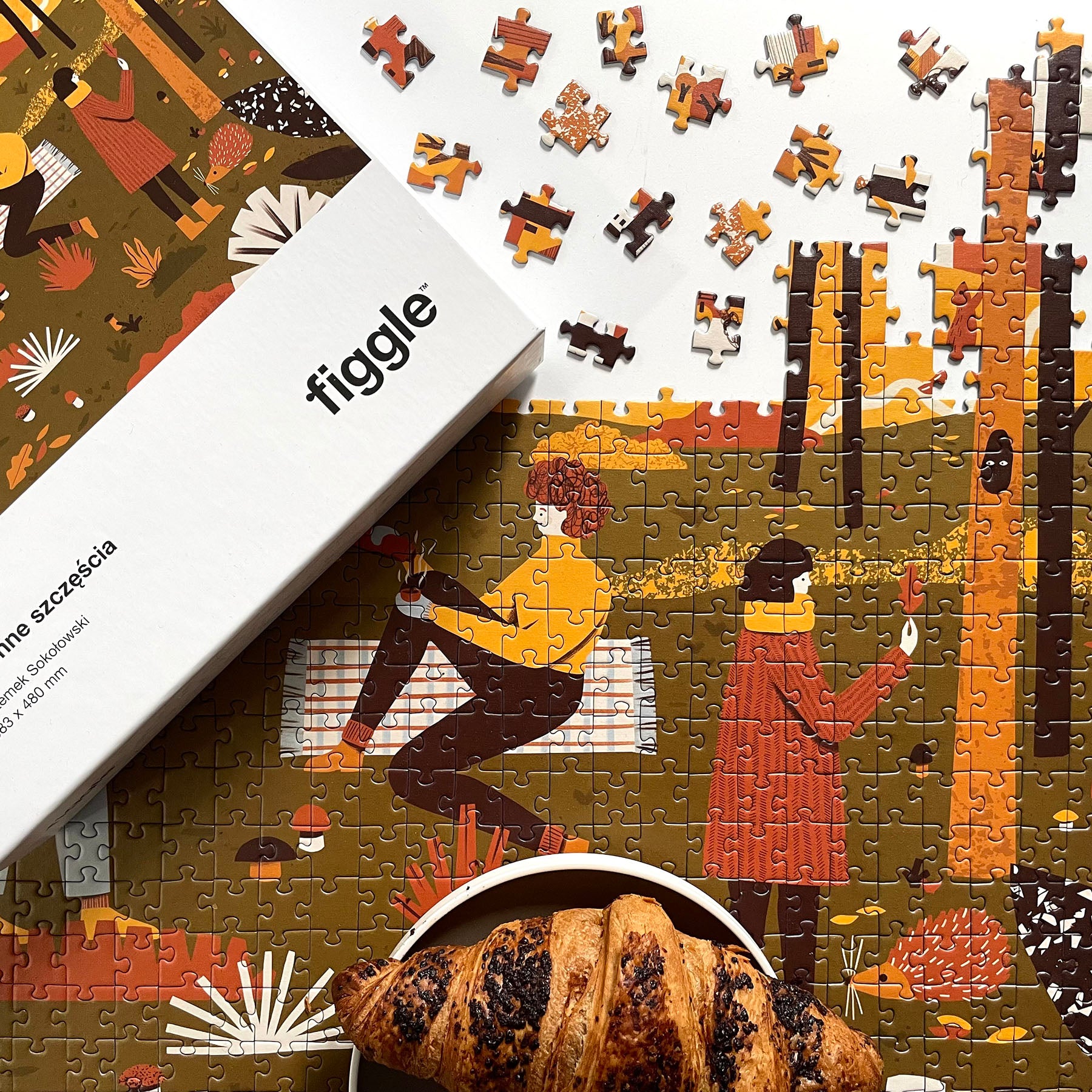 Puzzle 1000 – Jesienne szczęścia, Figgle, papierniczy design