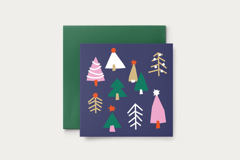 Kartka świąteczna – choinki, Suska&Kabsch, design sklep papierniczy, domowe biuro