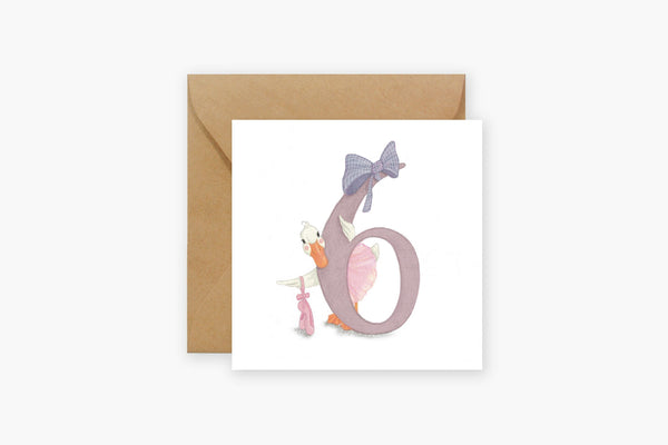 Kartka – szóste urodziny, Hi Little, kartka okolicznościowa, domowe biuro, papierniczy design
