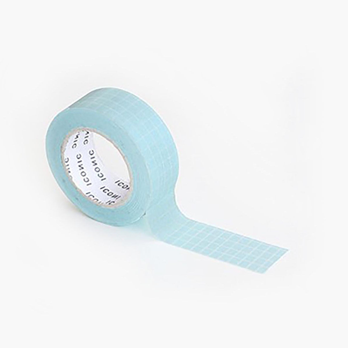 Papierowa taśma klejąca – jasnoniebieska w kratkę, Iconic, papierniczy design