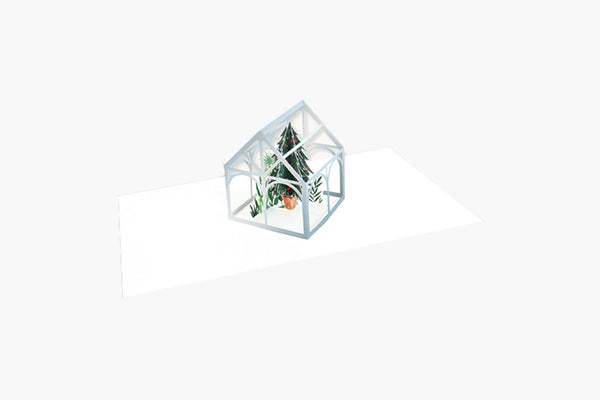 Świąteczna kartka pop-up – szklarnia, UWP Luxe, papierniczy design