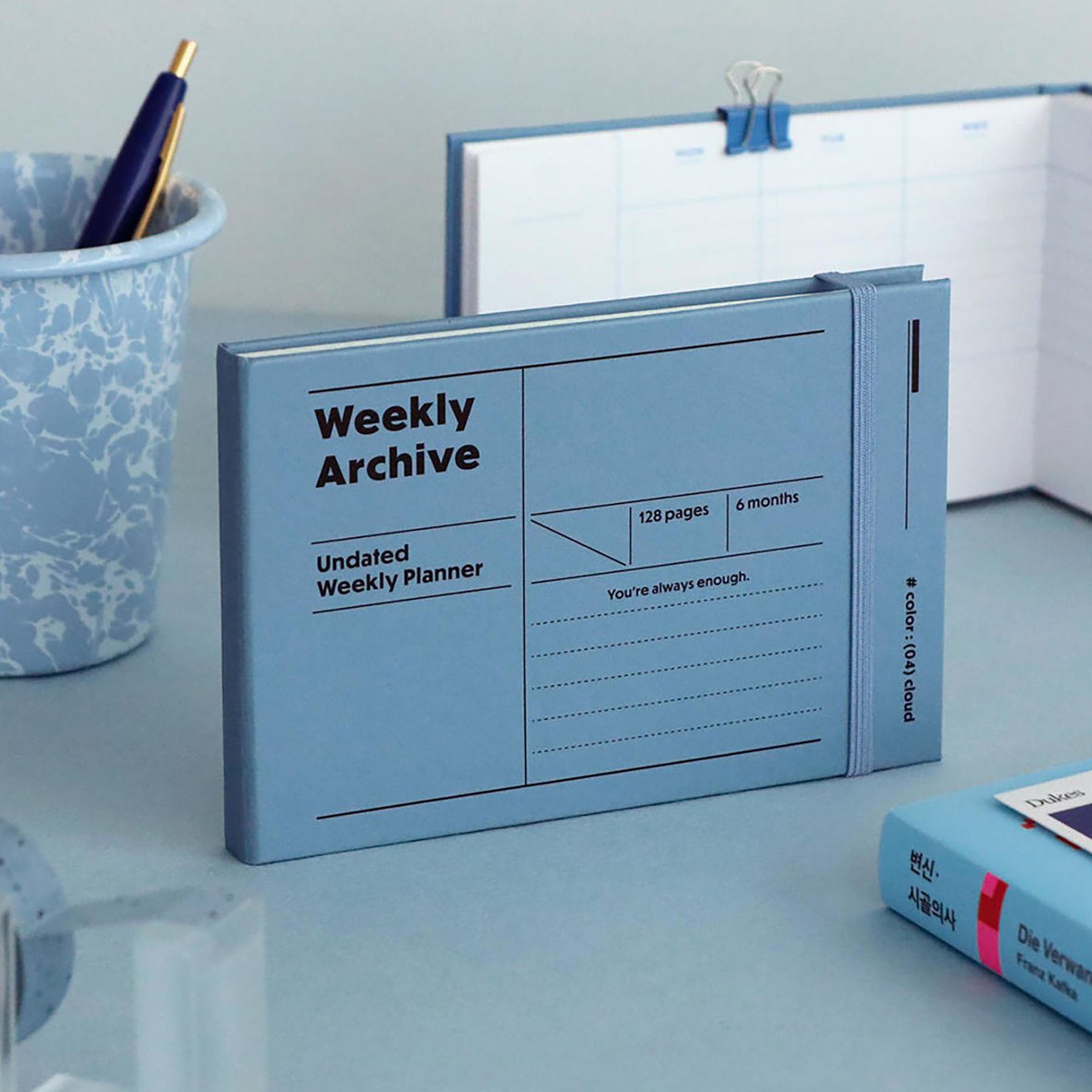 Tygodniowy planner niedatowany na 6 miesięcy, ICONIC, papierniczy design
