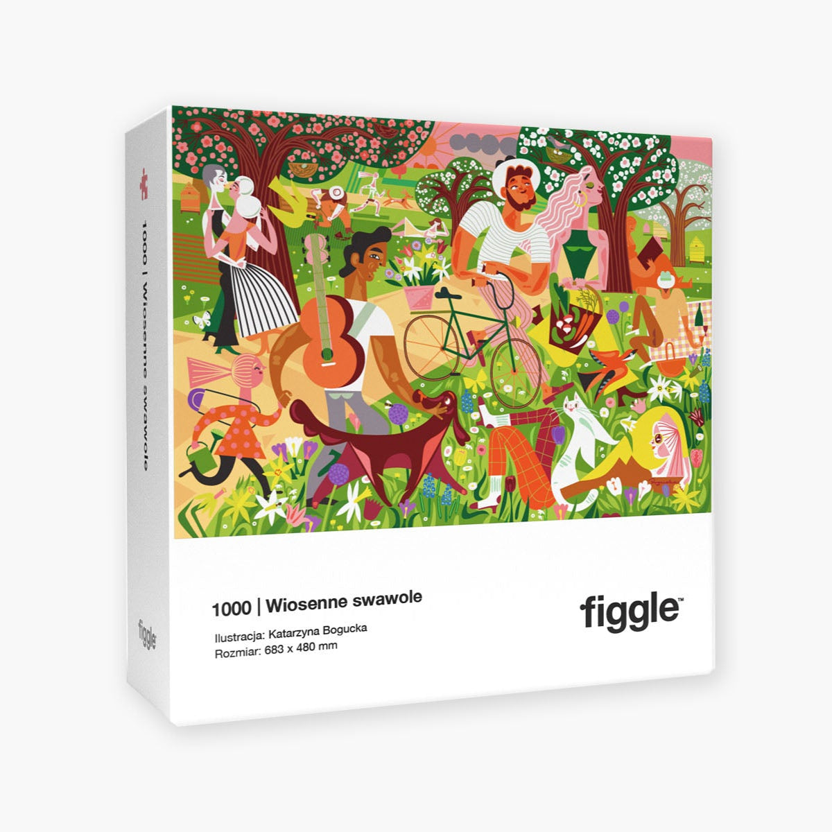 Puzzle 1000 – Wiosenne swawole, Figgle, papierniczy design